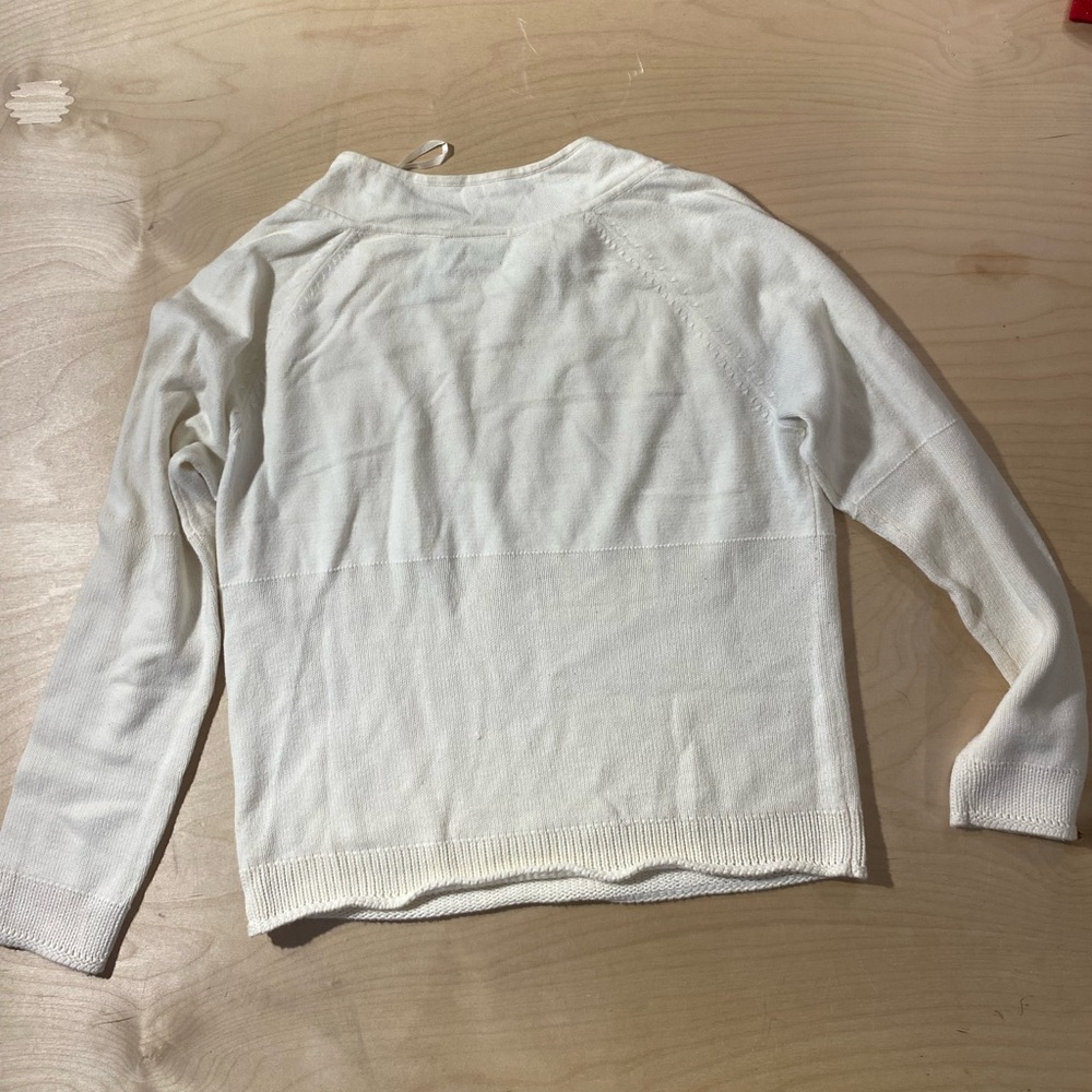 Liz Claiborne Cream Knit Pullover with Asymmetrical Zip Neck Large (QQ) - Picture 7 of 7